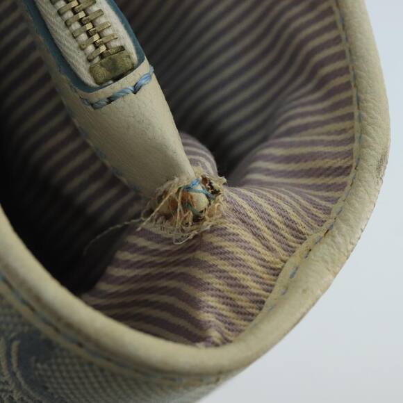 CELINE C Macadam Canvas Hand Bag Light Blue - Picture 13 of 13